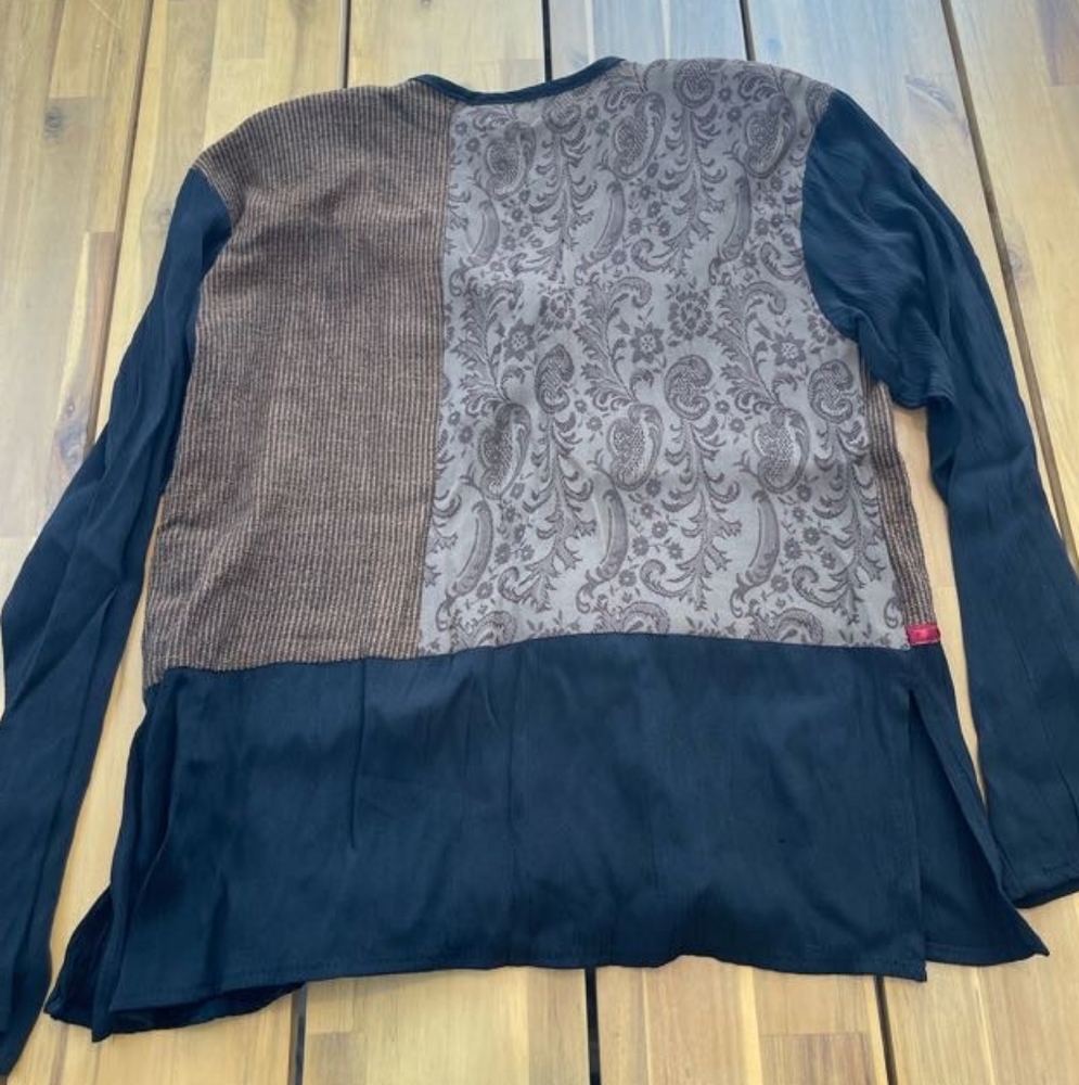 Spencer Alexis Vintage Womens Black Brown Patchwork Two-Piece Set Made In Usa 10 - Picture 3 of 8